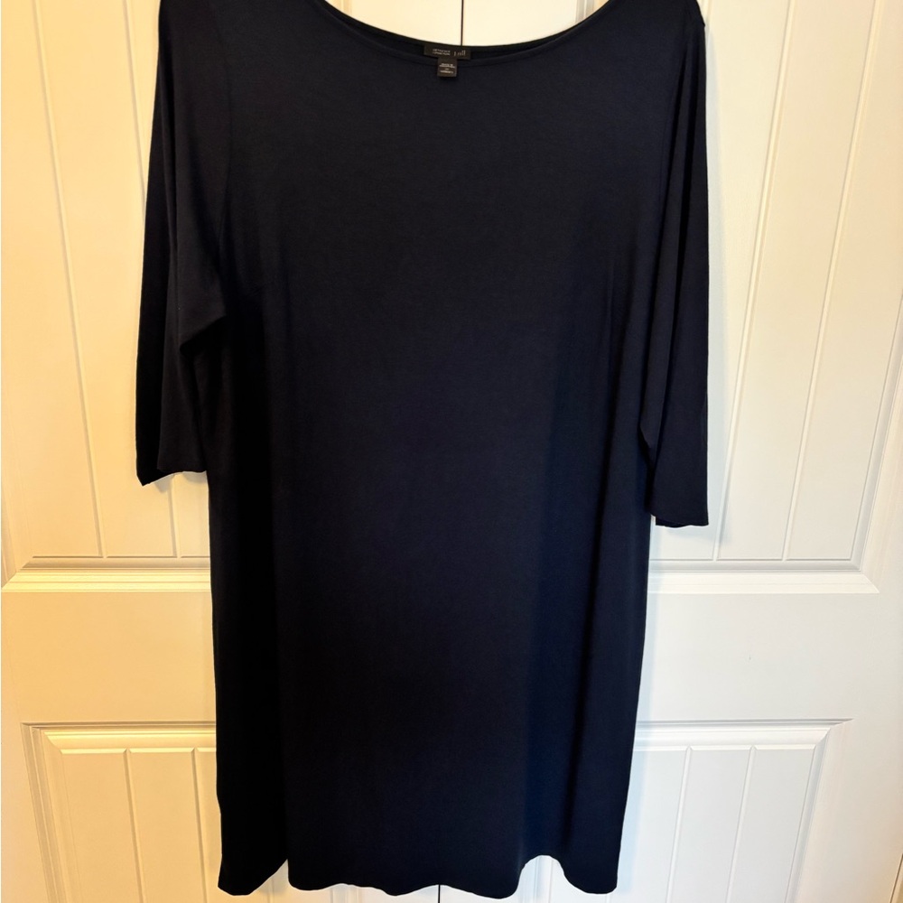 J. Jill Navy Oversized 3/4 Sleeve Wearever Midi dress